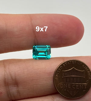 Synthetic Loose YAG Paraiba Emerald Gemstones Available in 7x5mm-10x8mm