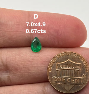 Natural Zambian Emerald Pear Shape Lot – Loose Green Emerald Gemstones for Jewelry, Engagement Rings, Birthstone Gifts