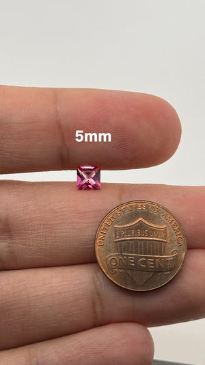 Natural Pure Pink Topaz Square Princess Cut AAA Loose Gemstone Available in 5MM-8MM