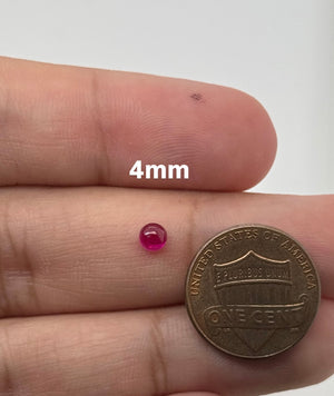 Lab Grown Ruby Round Cabochon #5 | Red Round Cab Gemstone 4mm–14mm for Rings, Pendants, Earrings & Custom Jewelry