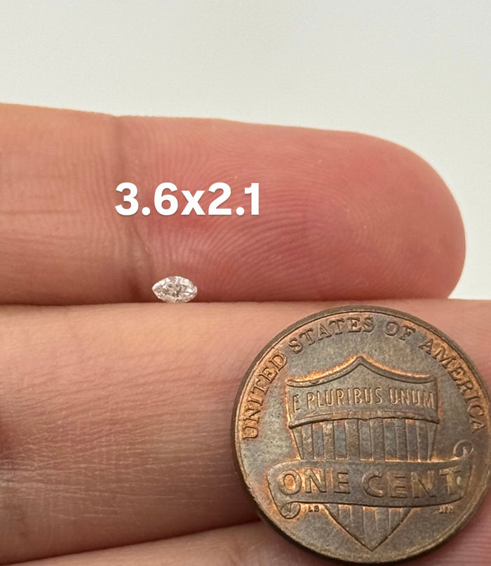 Natural Marquise Cut Melee Diamond 3.6x2.1mm | GH Color SI1 Clarity | Loose One-of-a-Kind Diamond for Custom Jewelry Design