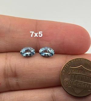 Natural Aquamarine Oval Gemstone 7x5mm Pair– AA+ Quality Loose Stone from Brazil for Jewelry Making