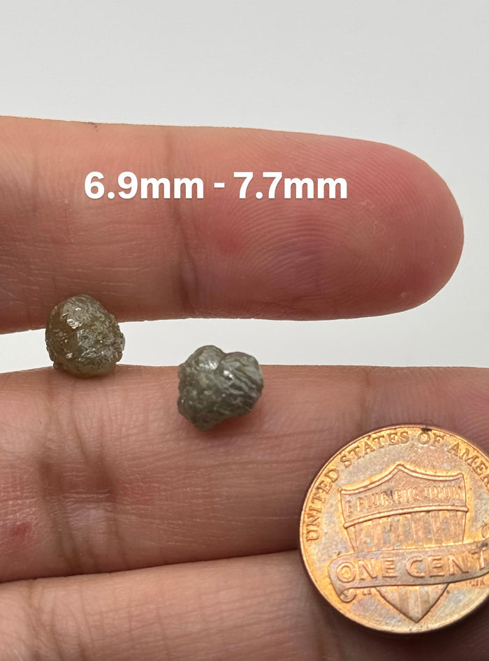Rough Raw Uncut Natural Diamond – Fancy Grey – 2 Pieces, 5.75 Cts – Rare Grey Diamonds for Jewelry Making, Engagement Rings & Collectors