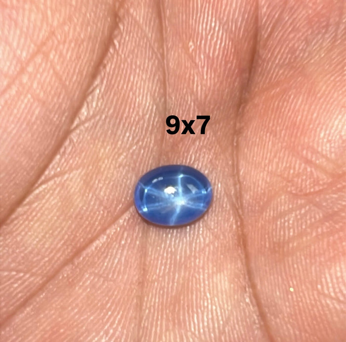 Lab Created transparent Ceylon light blue star sapphire Oval Cabochon – 7x5mm-14x10mm