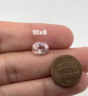 YAG Morganite Gemstone | Lab Created Pink Oval 6x4mm-14x10mm — Custom Jewelry & Designer Stone
