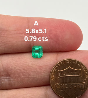 Natural Colombian Emerald Square Cut Loose Gemstone | Green Emerald for Engagement Ring, Fine Jewelry Making, May Birthstone