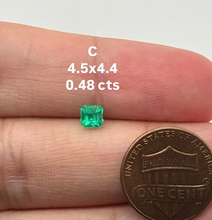 Natural Colombian Emerald Square Cut Loose Gemstone | Green Emerald for Engagement Ring, Fine Jewelry Making, May Birthstone