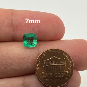 Natural Emerald Cushion Cut 7mm AAA Quality | Loose Green Emerald Gemstone for Ring or Pendant | May Birthstone | Genuine Gem