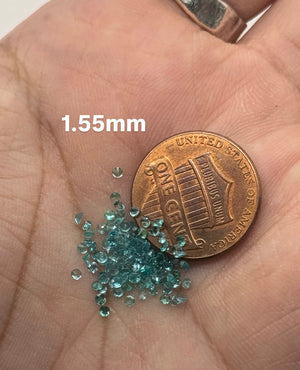 Natural Paraiba Tourmaline Round Cut 1.2–1.7mm | 0.25–1 CT Parcel | Loose Stone for Jewelry Making
