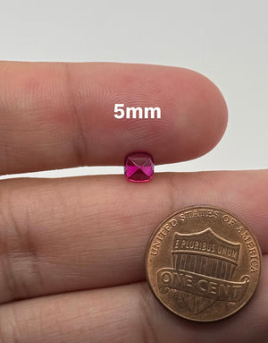 Synthetic Ruby Square Sugarloaf Cabochon #7 Lab Created Loose Gemstone 5mm 10mm for Rings Pendants Jewelry Making