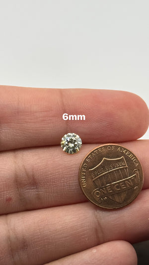 Lab Grown Bright Yellow Moissanite Round Cut Eye Clean Quality DEF Color Available in 6MM - 10MM