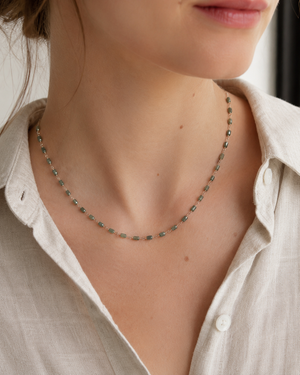Natural Green Diamond Necklace | 18K White Gold Green Diamond Pendant Fine Jewelry Gift for Her