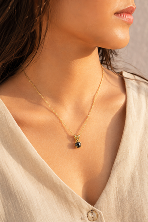 Black diamond pendant worn on neckline for evening styling AAA black diamond pendant necklace 