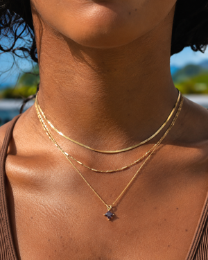 5mm Lab Alexandrite Pendant | 14K Yellow Gold Princess Solitaire Necklace — Color Change Fine Jewelry