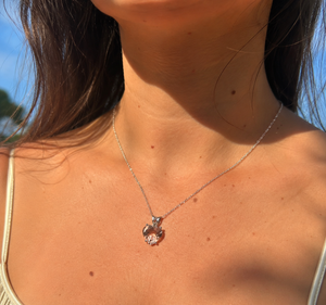 10mm Heart Morganite Pendant | Platinum Scroll Solitaire Necklace – AAA Morganite Fine Jewelry