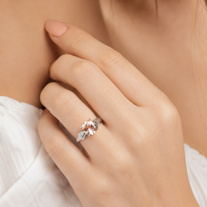 14K White Gold Morganite Ring worn on finger for elegant engagement jewellery inspiration 