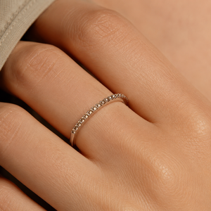 Woman wearing a Natural Champagne Diamond Promise Ring during a romantic occasion showcasing a Brown Diamond Ring for Women 