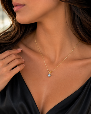 AA 3.3–3.5mm princess-cut black diamond solitaire pendant in 14K yellow gold