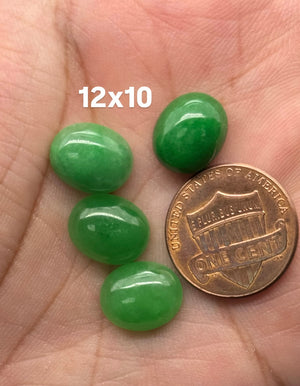 Chinese Green Jade Oval Cabochon – Color Treated Loose Gemstone for Custom Jewelry