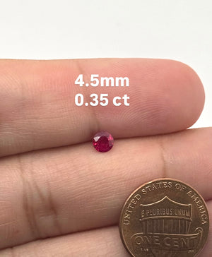 Natural 4.5mm ruby round gemstone for custom fine jewelry designs