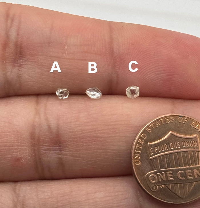 Loose Rough Uncut Natural Diamond – Rare Raw Diamond for Jewelry Making, Collectors – Free Size Available in 0.11 - 0.19 Carats Sizes 3 pcs