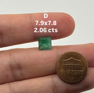 Loose Natural Emerald Square 7.8-8.1mm A Quality – Genuine Green Emerald Gemstone for Custom Rings, Pendants, Earrings, Jewelry Making