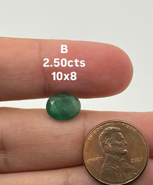 Natural Emerald Oval Cut Loose Gemstone 10x8mm – 1.90-2.75 Ct A Quality Green Emerald Stone | May Birthstone, Jewelry Making Supply