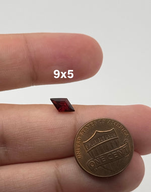 Garnet 9x5mm lozenge cut loose gemstone deep red natural stone