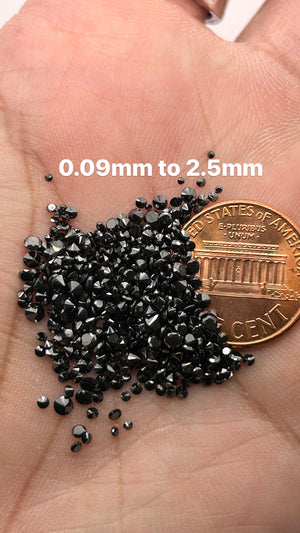 Black Diamond A Quality Round Cuts 0.006 Ct to 0.07 Cts Each Closeout Sale - Loose Gemstones for Jewelry Making