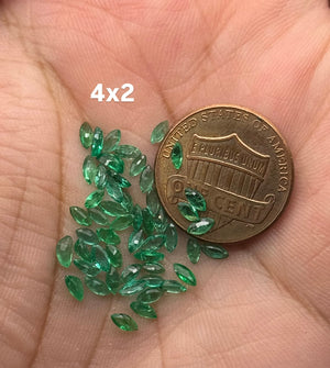 Natural Emerald Marquise Cut AAA Quality – 1pc & 5pc Parcel Options – 3.5x1.75mm to 6x3mm Loose Gemstones for Fine Jewelry