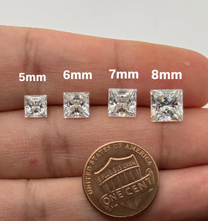 Lab Grown Diamond Calibrated Square Princess Cut – IGI Certified DEF Color and VS1 Quality Loose Diamond 5.5mm-9mm for Jewelry