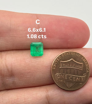 Natural Colombian Emerald Square Cut Gemstone – Loose Green Emerald for Engagement Ring, Birthstone Jewelry, May Birthstone