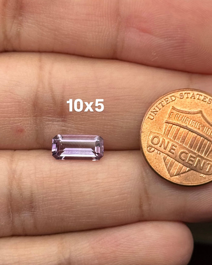 Natural Rose Amethyst Emerald Cut 10x5mm | Loose Gemstone | 1pc or 5pcs Parcel | Pink Amethyst Stone for Jewelry Making & Settings