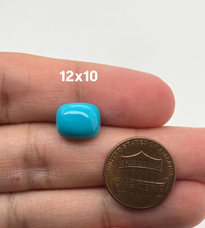Natural Turquoise Elongated Cushion Cabochon Gemstone | Available in 10x8mm - 12x10mm | December Birthstone