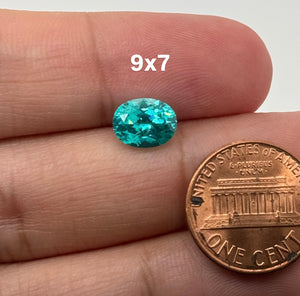 Synthetic Loose YAG Paraiba Oval Gemstones Available in 8x6mm-10x8mm
