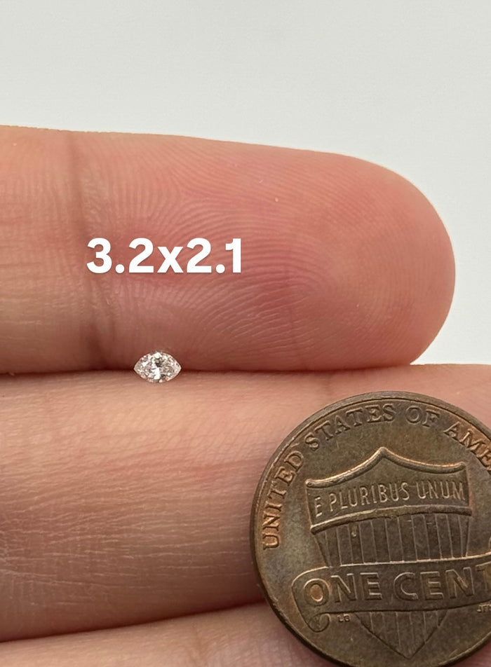 Natural Marquise Cut Melee Diamond 3.2x2.1mm | GH Color SI1 Clarity | Loose One-of-a-Kind Diamond for Custom Jewelry Design