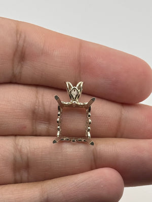 14K Gold Emerald Pendant Mounting 4-Prong Available in 5x3mm - 25x18mm