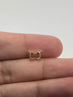 solid gold emerald cut pendant mount jewelry finding