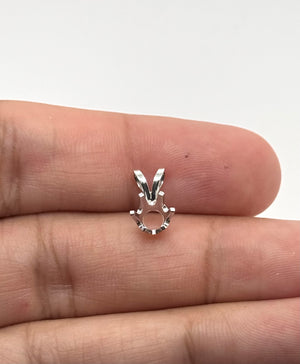 14K Gold Round 6-Prong Low Base Pendant Mounting Available in 2.40mm - 8.20mm