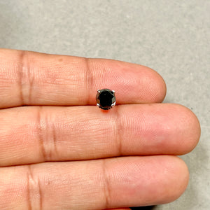 1.50 Cts AA Round Black Diamond Men’s Stud Earrings 6.30–7.51 mm 14K White Gold