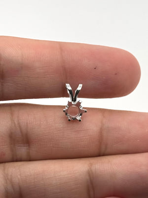 14K Gold Round 6-Prong Low Base Pendant Mounting Available in 2.40mm - 8.20mm