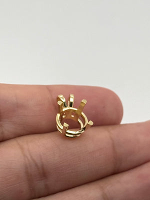 14K Gold Round Basket Pendant Mounting Available in 3mm - 22mm