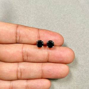 EGL Certified Black Diamond Stud Earrings 3.93 Cts Round Brilliant Platinum Screwbacks