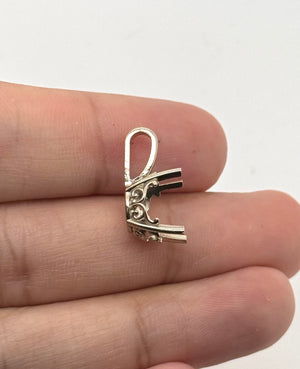 14K Gold Round 4-Prong Vintage-Inspired Scroll Pendant Mounting Available in 5mm - 22mm