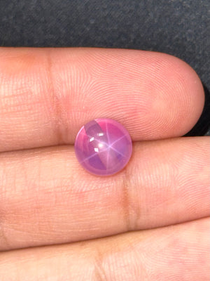 Lab Created Star Pink Sapphire Beads 8–10mm | Round Drilled | Transparent Jewelry Stones