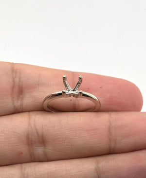 14K Gold Round Solitaire Engagement Ring Mounting Available in 4.1mm - 12mm