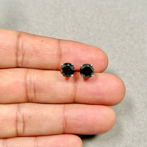 Black diamond stud earrings 4.46 ct EGL certified platinum