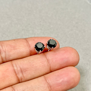 Black Diamond Stud Earrings 4.46 ct | EGL USA Certified Round Brilliant AA | Platinum Screw Back Studs