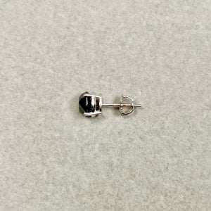 2.11 CTS Platinum Black Diamond stud for men with Modern Heirloom form, AAA round brilliance, screwback balance