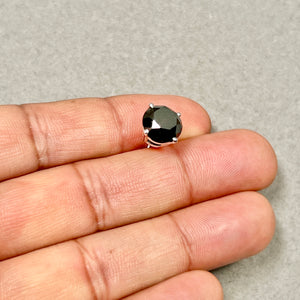 EGL Certified Black Diamond Men’s Stud Earring 5.01 Ct Round Brilliant Platinum Screwback